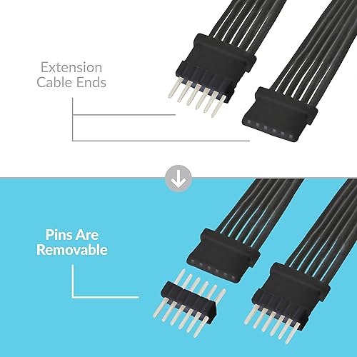 Miniatura 9 de Litcessory Cable de extensión para Philips Hue Lightstrip Plus (10 pies, paquete de 2, blanco, micro 6 pines V4)