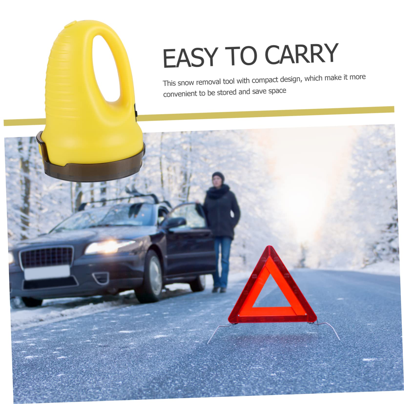 SUPVOX Grattoir à Neige Électrique pour Vitres de Voiture, Dispositif de Dégivrage Compact en Abs, Poignée Arquée, pour L’Hiver