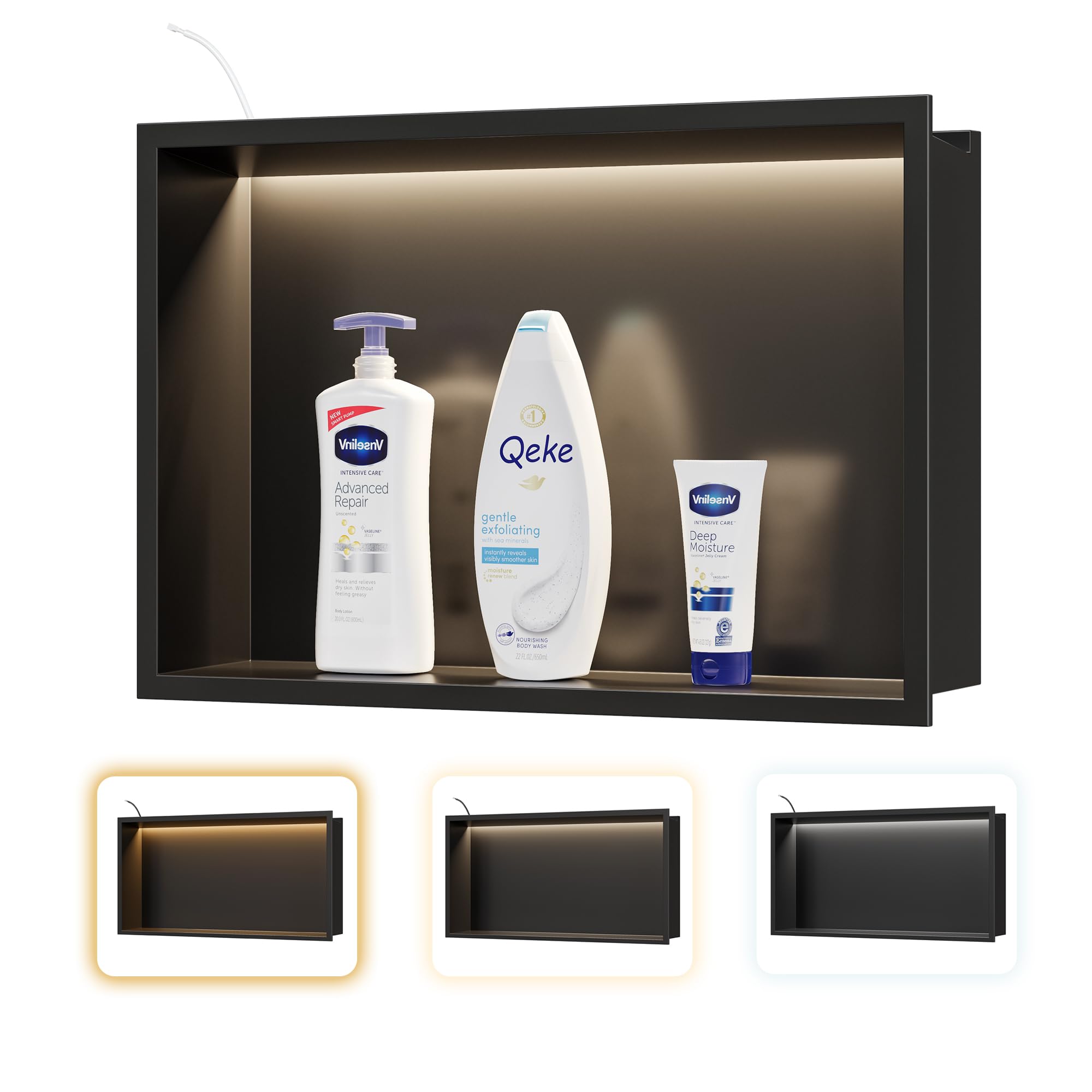 Niche de douche en acier inoxydable pour optimiser le rangement sans carrelage