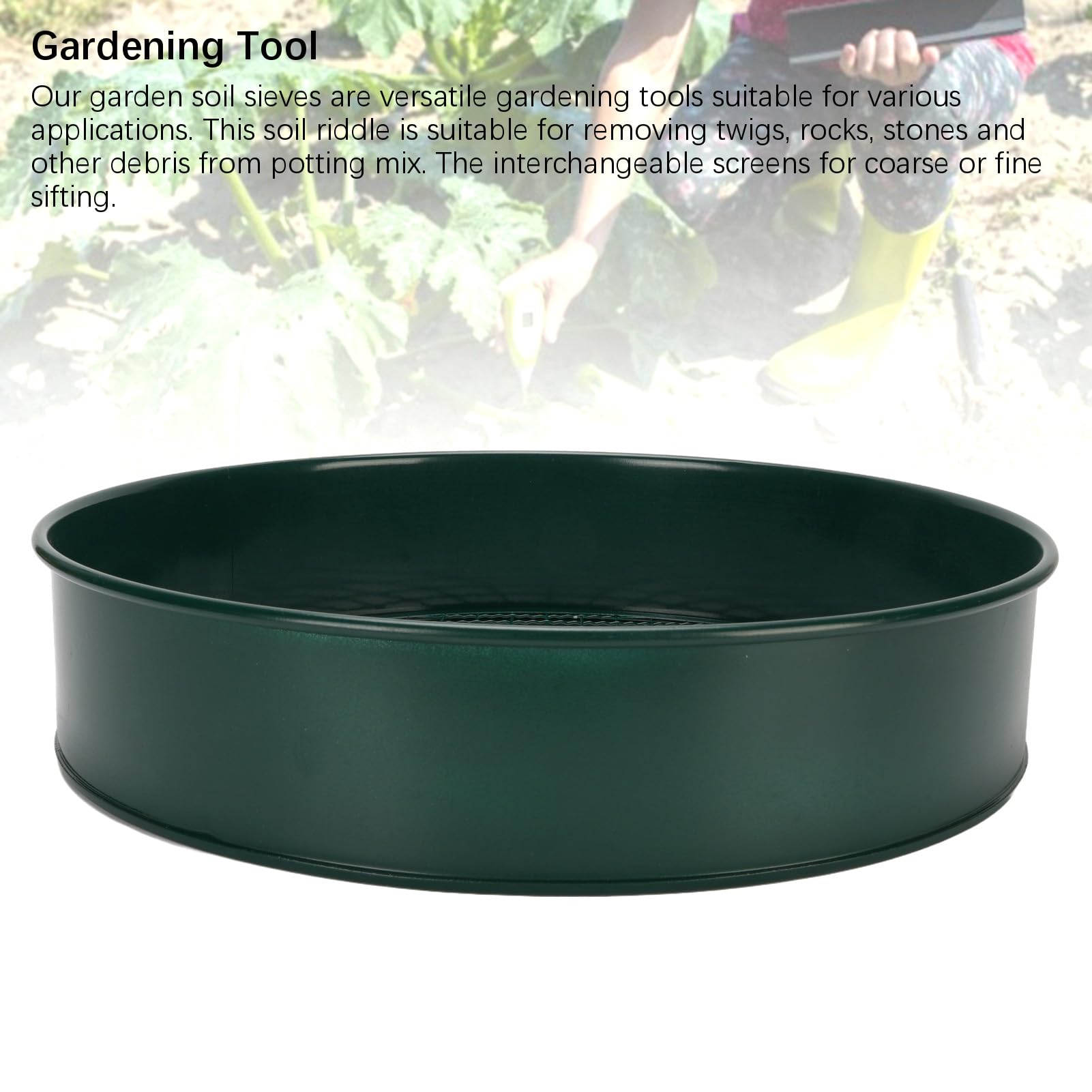 Pyhodi Juego de Tamiz de Suelo, Tamiz de Suelo para Macetas de Jardín, Tamiz de Acertijo de Acero Inoxidable, Malla de Malla Fina Malla de Filtro Intercambiable 3 Mm 6 Mm 9 Mm 12 Mm