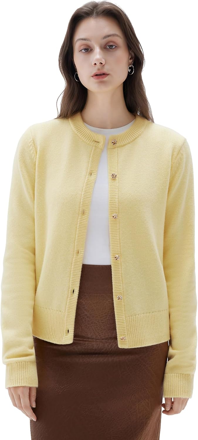 SUUKSESS Women Chunky Cashmere Blend Cardigan Sweaters Trendy Fall Fashion Button Up Long Sleeve Knit Outfits - Image 8