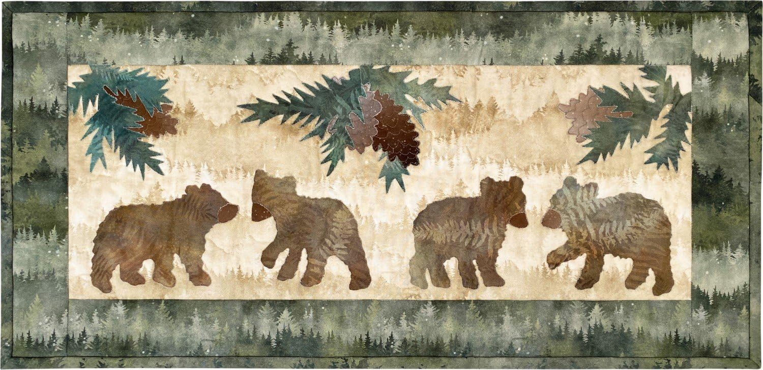 Four Little Bears - LKFLB01 Laser Cut Fabric Kit and Pattern - Cotton Quilting Fabric
