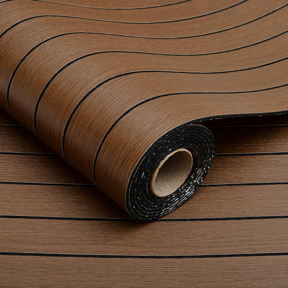 ANBILILA 3D Self Adhesive Wood Wall Panels, 40x300CM Peel and Stick Slat Effect Wallpaper, Soundproof Waterproof Vinyl Wall Stickers for Bedroom Living Room Decor