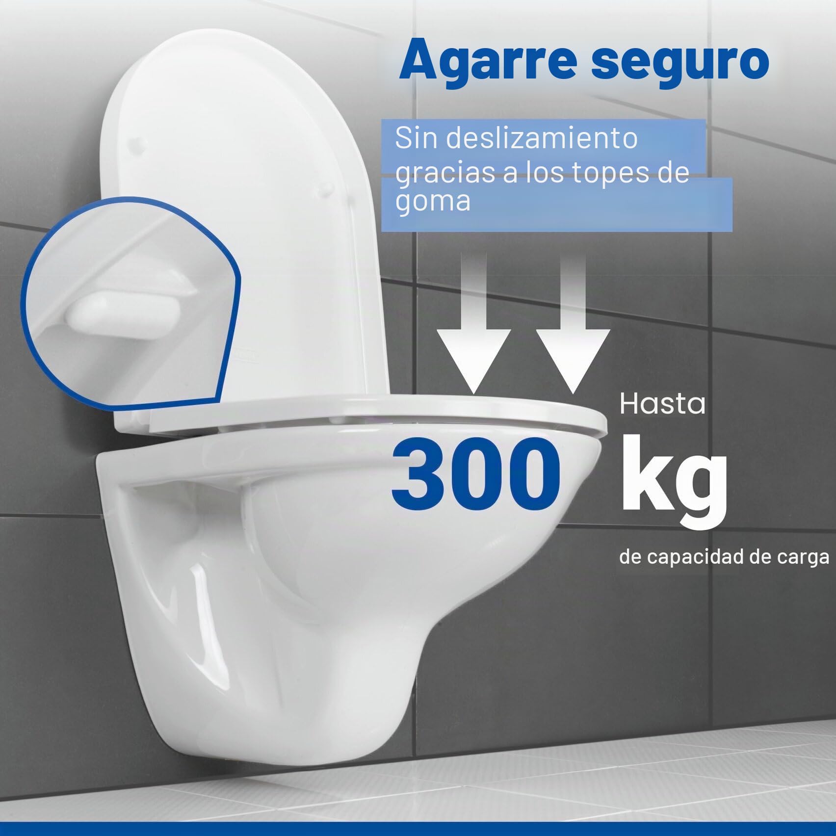Wenko Palma Premium - Asiento de Inodoro con Dispositivo automático de Descenso y sujeción higiénica de Acero Fino Inoxidable, Antibacterial, duroplástico, Color Blanco
