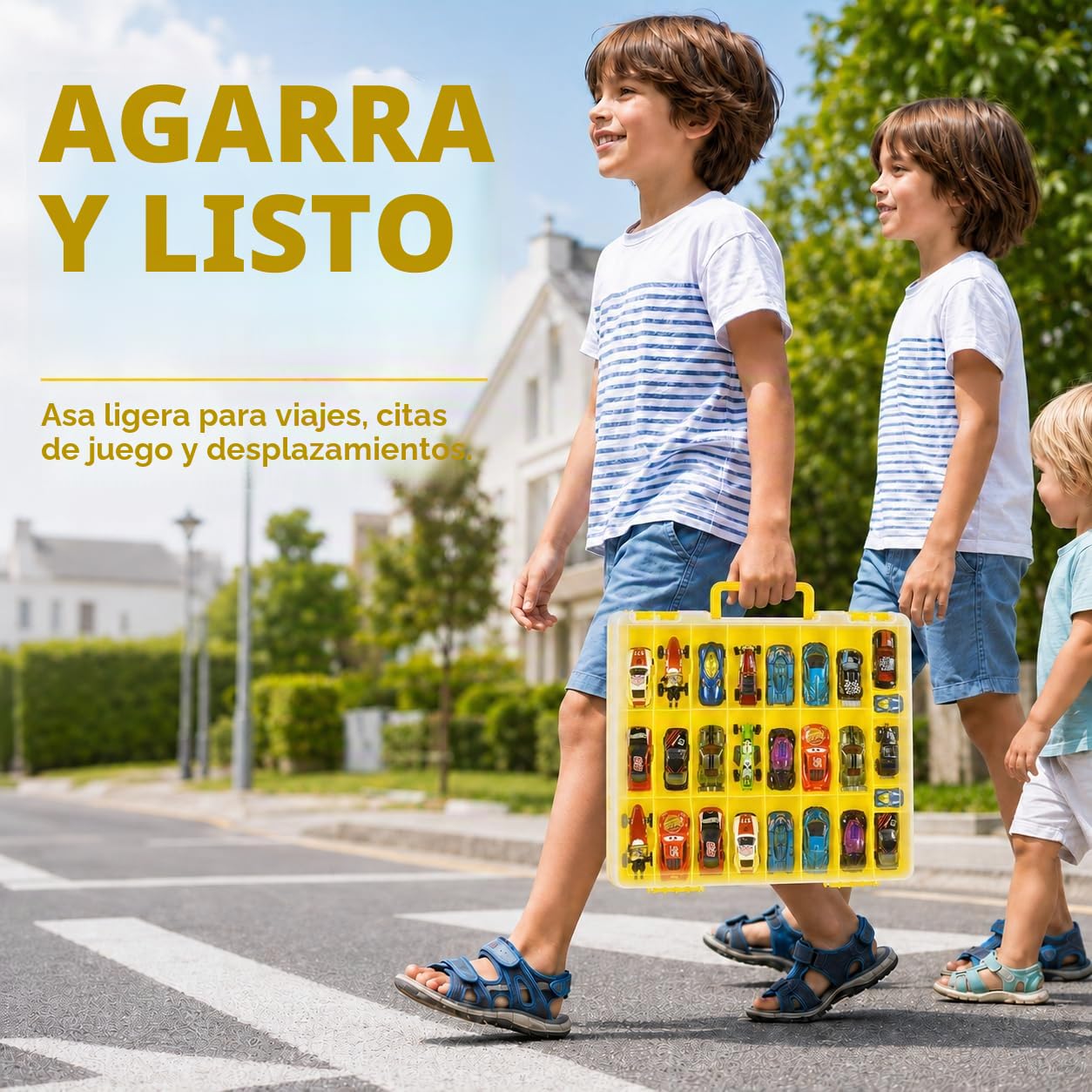 Estuche organizador de almacenamiento de coche de juguete compatible con ruedas calientes/para coches Matchbox. Soporte de contenedor de transporte para muñecas LOL Surprise/para Shopkins con 48