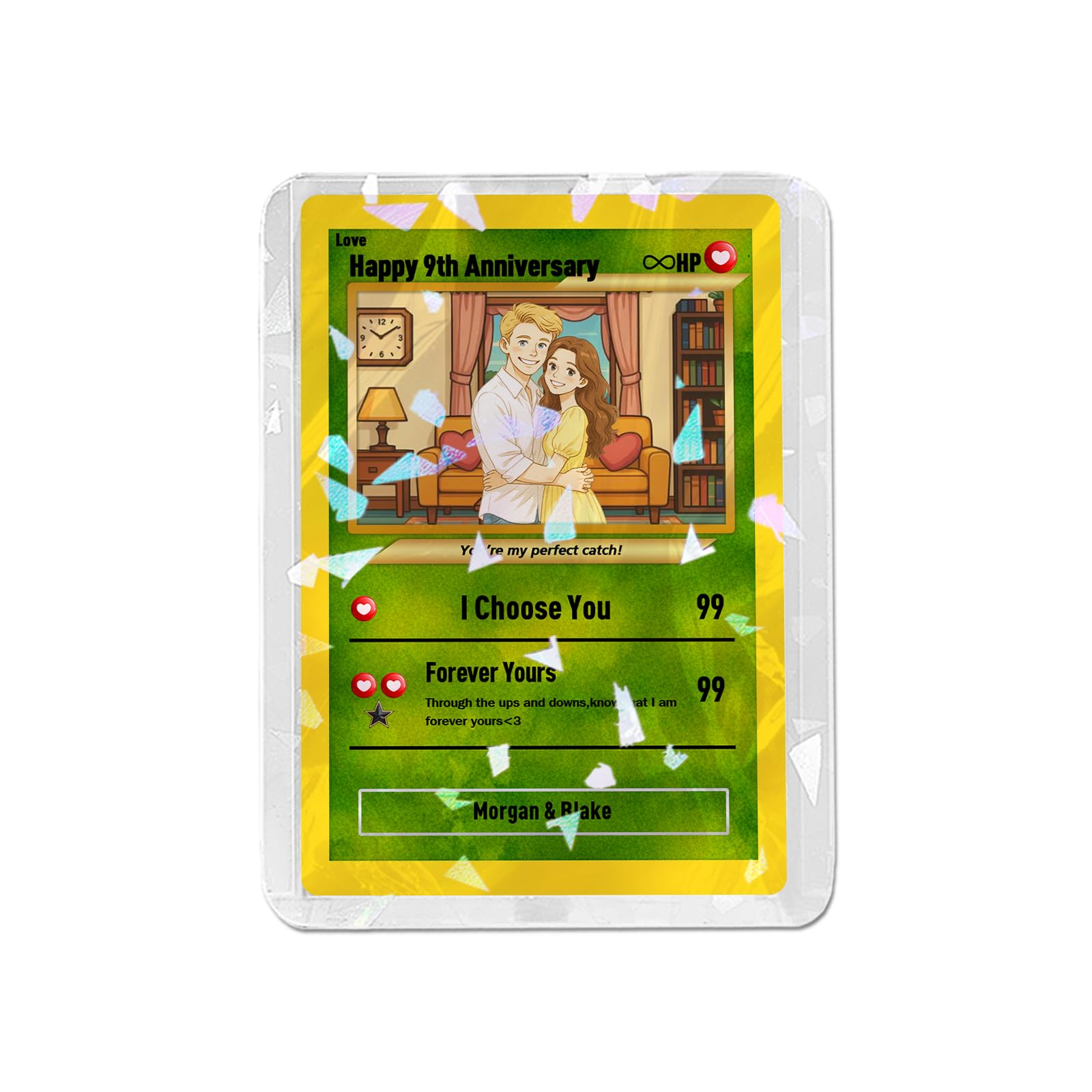 Custom Poke Card for Couples- Personalised Poke Card with Photo & Text, Customisable Anniversary Birthday Gift Poke Cards for Women Men Girlfriend Boyfriend (Style 15)