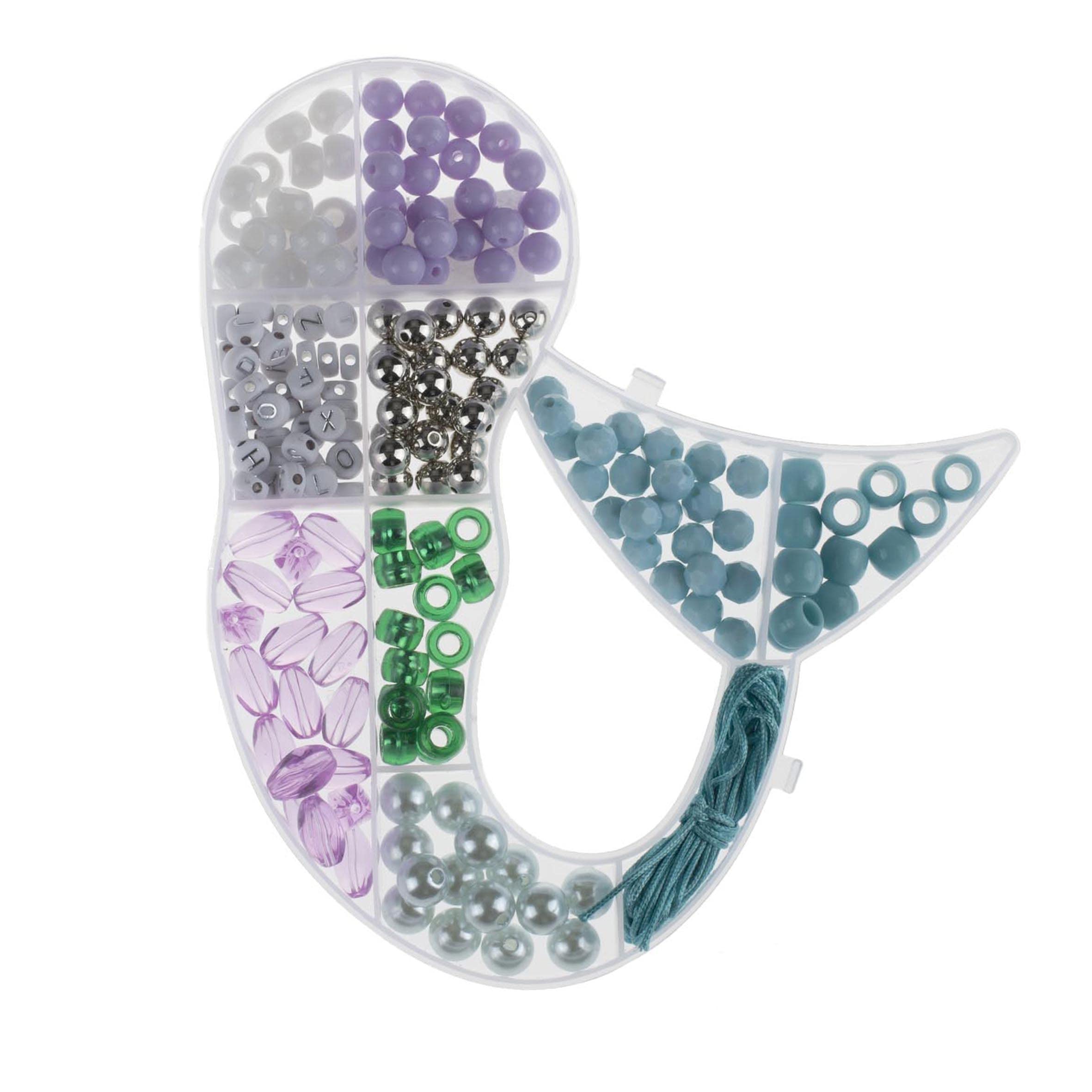 GLOREX 6 1630 220 - Kunststof kralenset met verschillende vormen en letters, ca. 1200 kleurrijke kralen voor het maken van sieraden, om op te rijgen voor armbanden en kettingen