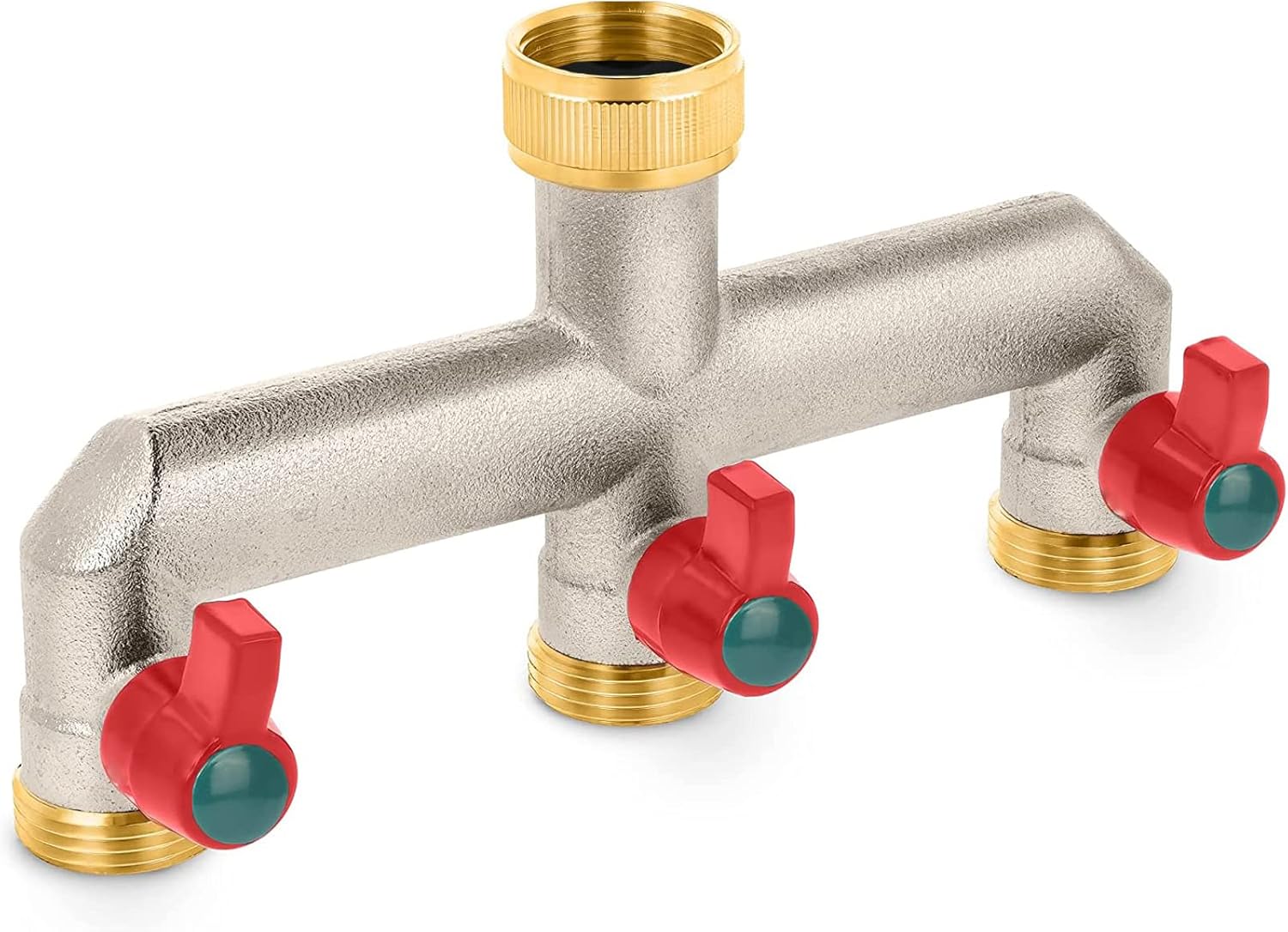 iBamso Brass Garden Tap Splitter, 3/4" Tap Splitter Hose Connect