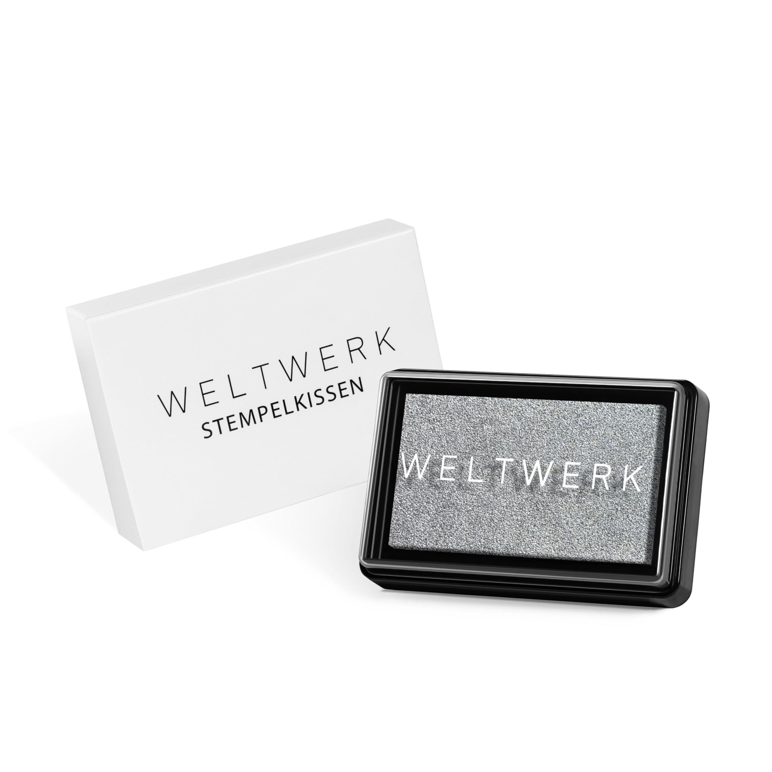 WELTWERK Stempelkissen wiederverwendbar [ungiftig & abwaschbar] – wasserbasiertes Pigmentkissen für Abdrücke –inkl. E-Book mit Bastelideen für Scrapbooking, Hochzeit, Weihnachten & Geschenke