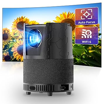 Pocket Mini Smart Projector for Home Movies Gaming, Auto Focus/Keystone 1080P Native Portable Projectors Built-in Apps, 5G WiFi, Bluetooth, Wireless Screen Mirroring with iPhone