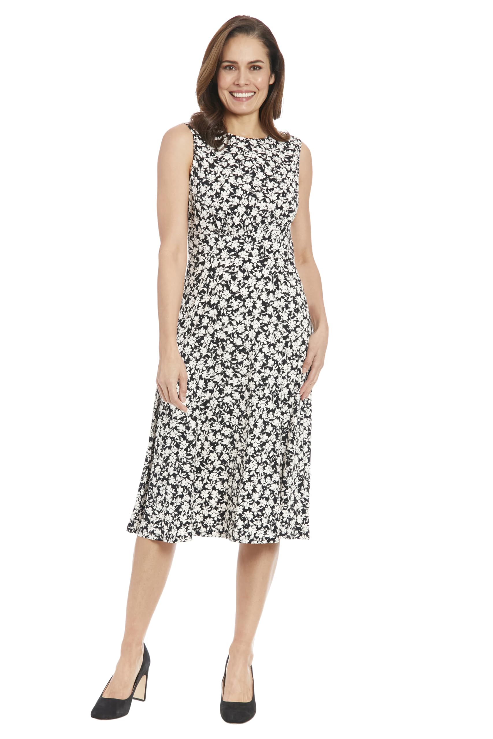 London Times Women's Dresses Inset Waist Midi Dress Career Office Occasion Guest of