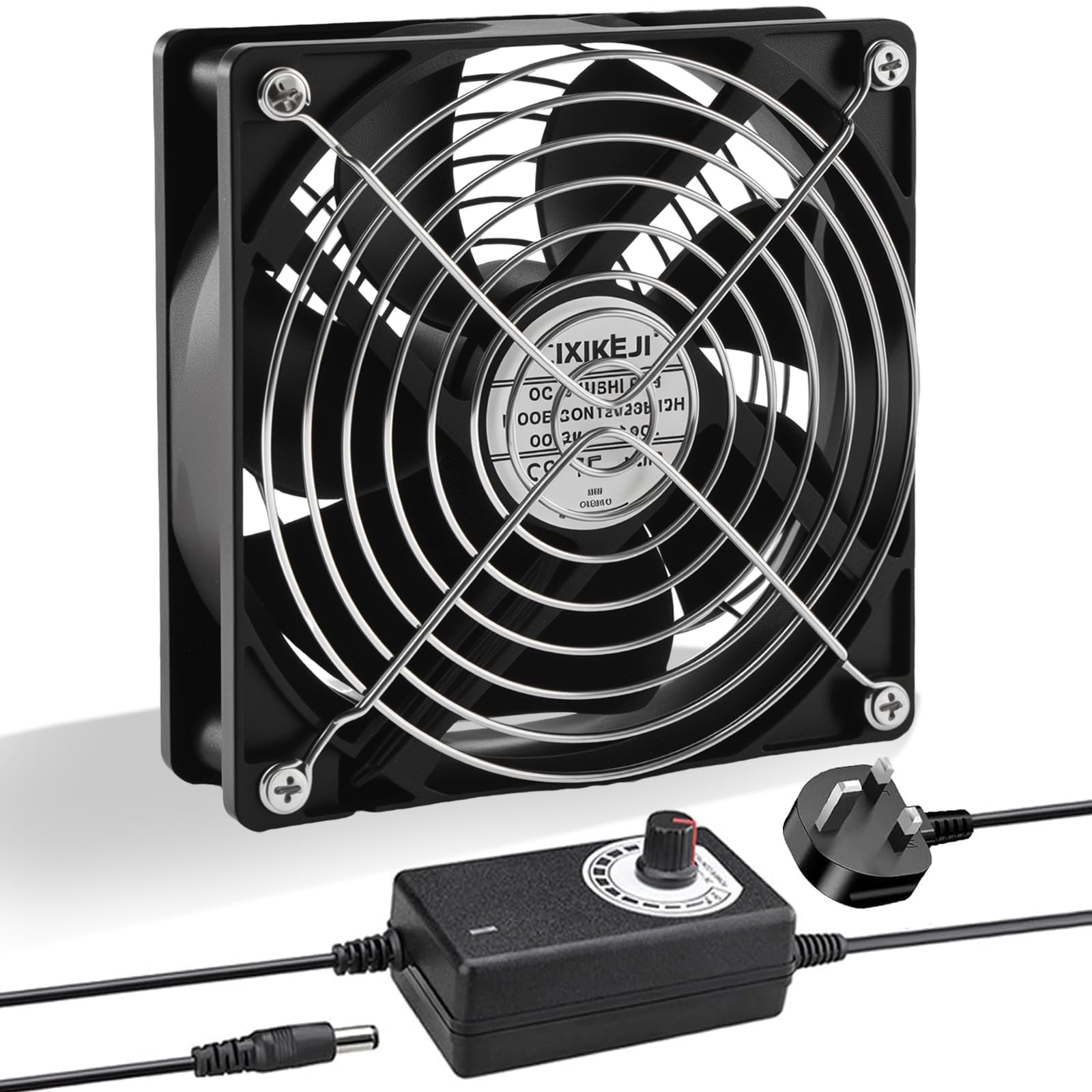 120mm Computer Fan, Computer Cooling Fan with AC Plug 220V PC Fan DC 4V 5V 12V Adjustable Speed Brushless Cooling Fans for PC, Computer, Server Cabinet, TV Box, AV Cabinet, Router