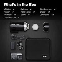 Vista 6 de Godox AD300 Pro AD300Pro Outdoor Flash Strobe, Portable 300Ws 2.4G TTL 1/8000 HSS Monolight, 0.01-1.5s Recycle, 320 Full Power Flashes, 12W Modeling