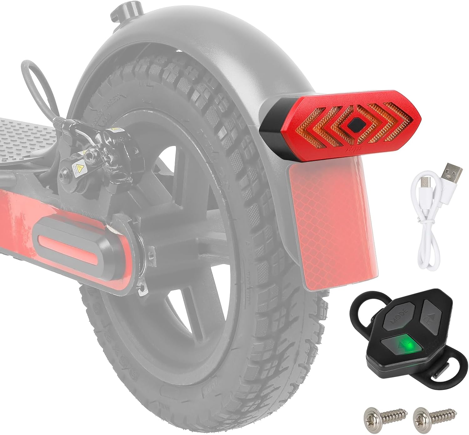 ulip Rear Mudguard Scooter Fender light Turn Signal Taillight with USB remote control Replacement Accessory Compatible with Xiaomi Pro/Pro2 Scooter