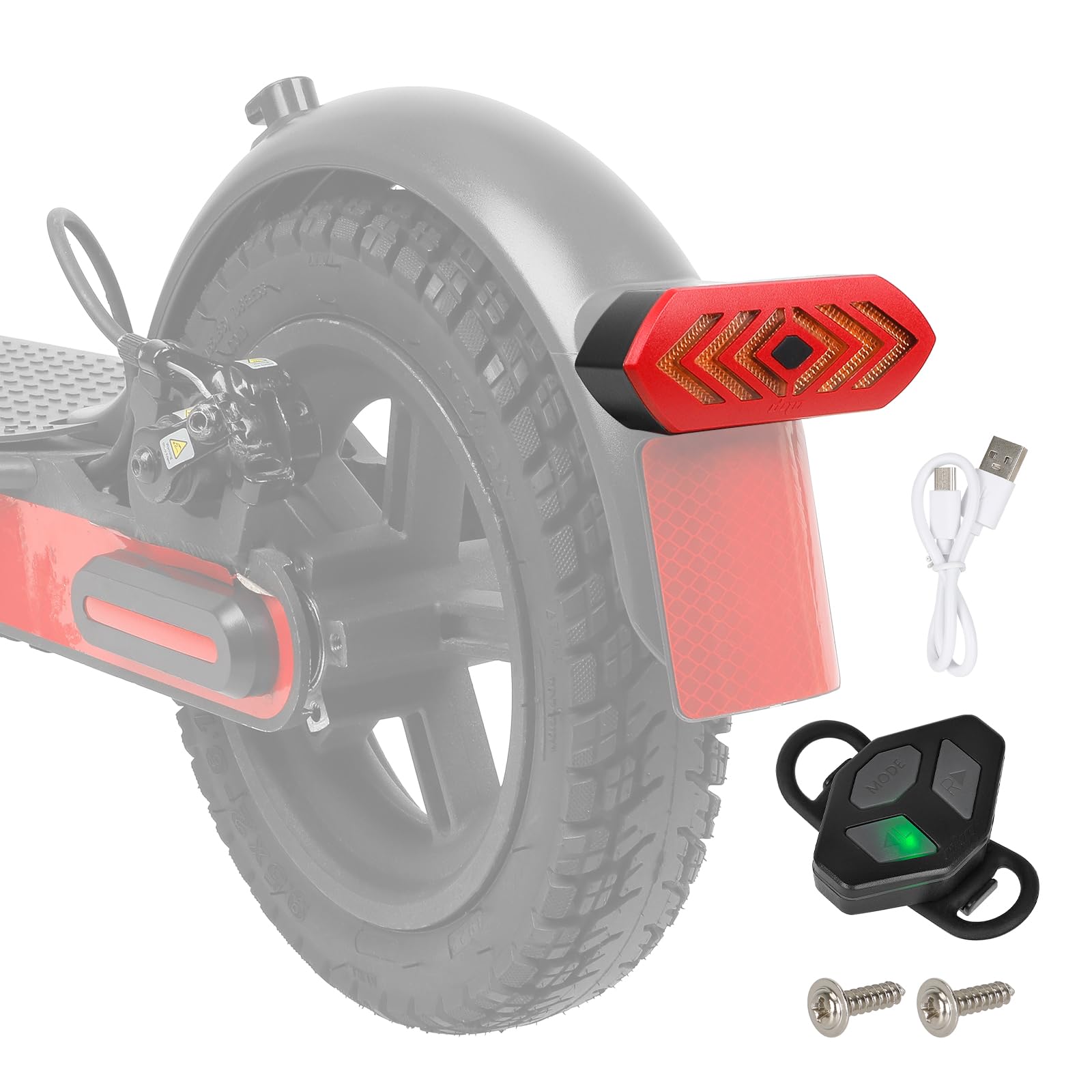 ulip Rear Mudguard Scooter Fender light Turn Signal Taillight with USB remote control Replacement Accessory Compatible with Xiaomi Pro/Pro2 Scooter