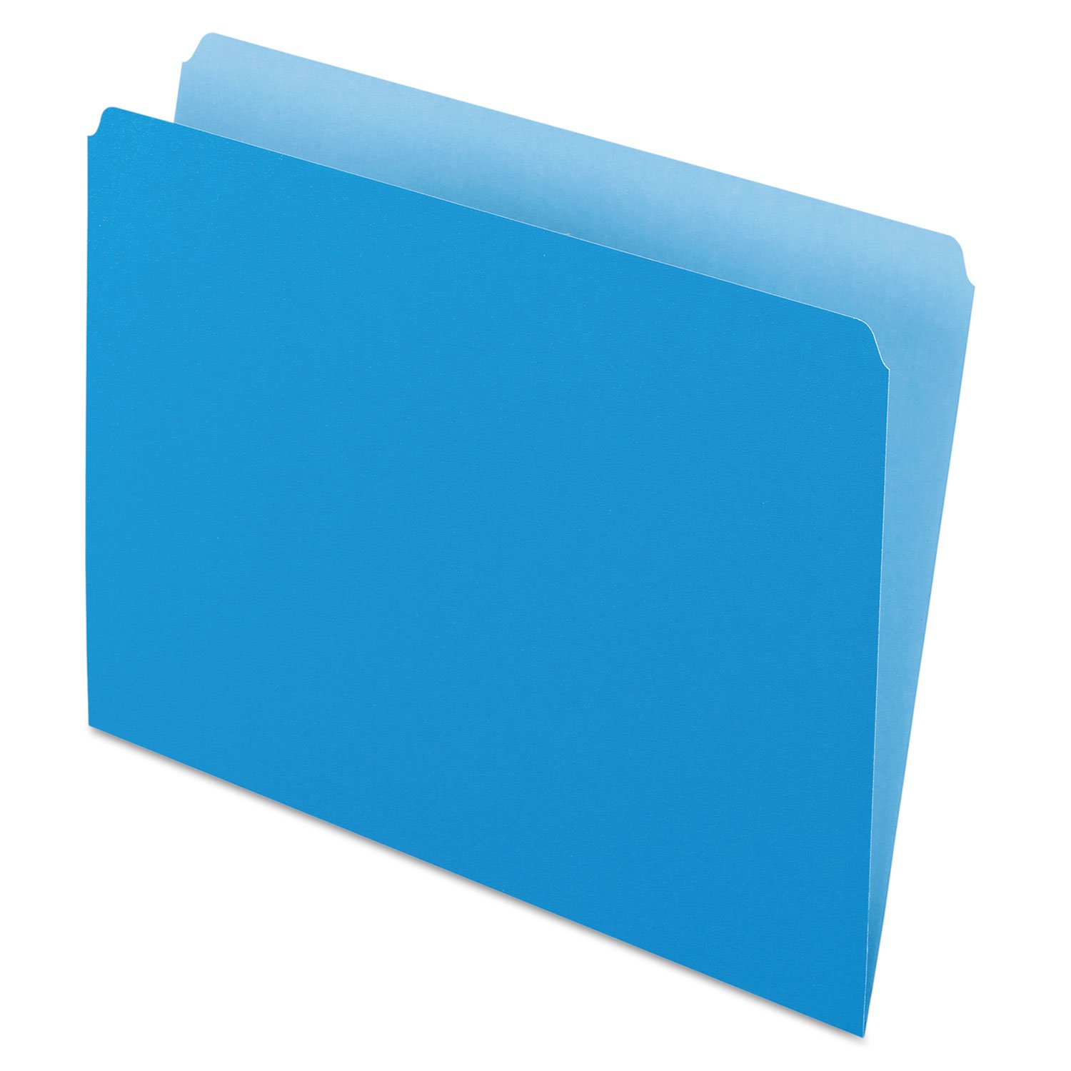 Photo 1 of Pendaflex Color File Folders with Interior Grid, Letter Size, Blue, Straight Cut, 100/BX (R152 BLU)