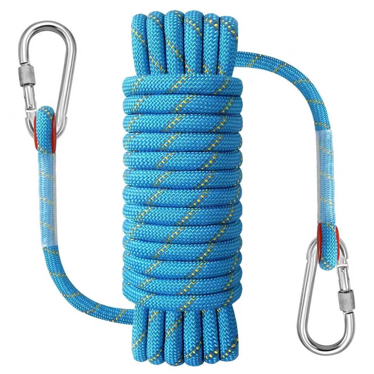 Cuerda Estática Flotante 12mm x 20m, 18kN, Azul Reflectante