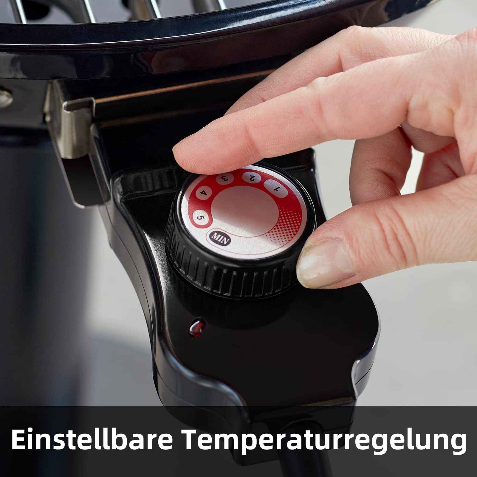 CUSIMAX Elektrogrill Standgrill mit Deckel und Standfuß, Regulierbare Temperatur und Fettauffangschale, 1600W Elektrischer Barbecue-Grill für Außennutzung, Balkon & Garten, Leichte Reinigung