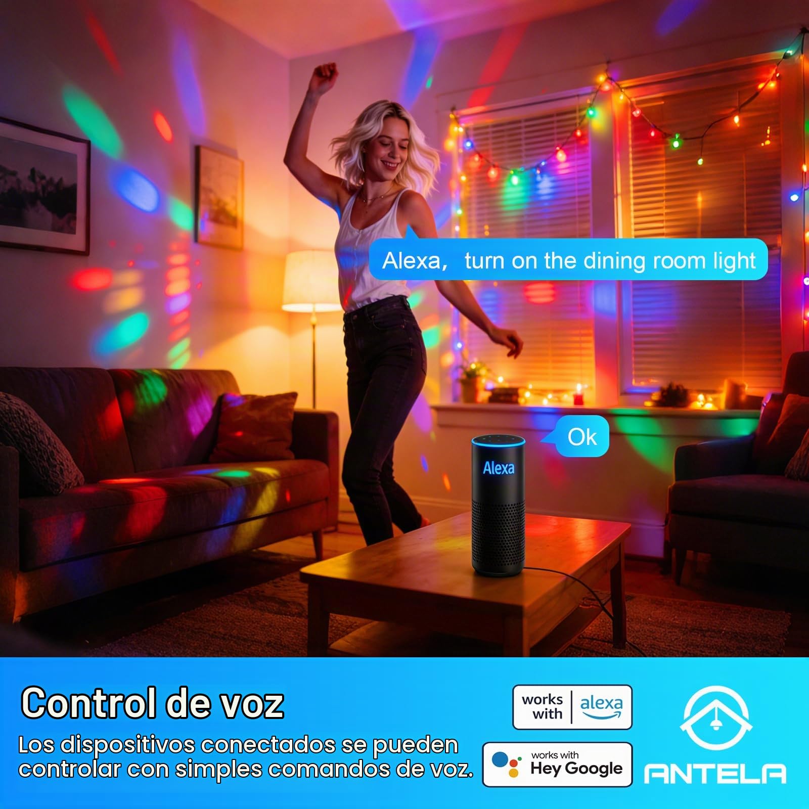 ANTELA Enchufe inteligente WLAN AI con medición de electricidad, factura de electricidad, 16 A, 3680 W, compatible con Google Home, Alexa, Smart Life APP, 2,4 GHz, 4 unidades