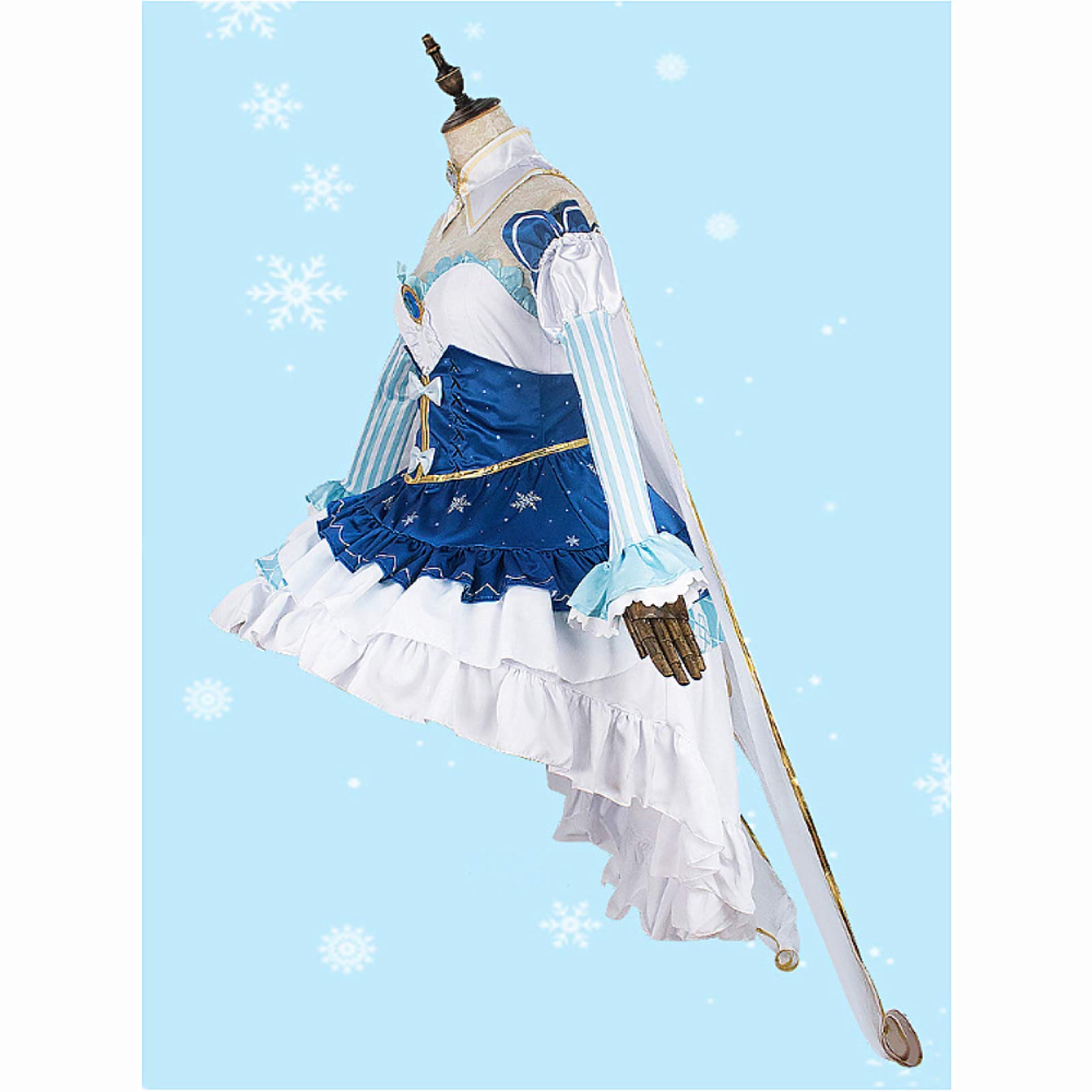 Anime Hatsune Miku Cosplay Kostüm, Spitze Prinzessin Kleid verwendet für Frauen Halloween Weihnachten Karneval Mottoparty Cosplay Schnee Miku komplettes Set Gr. X-Large, weiß