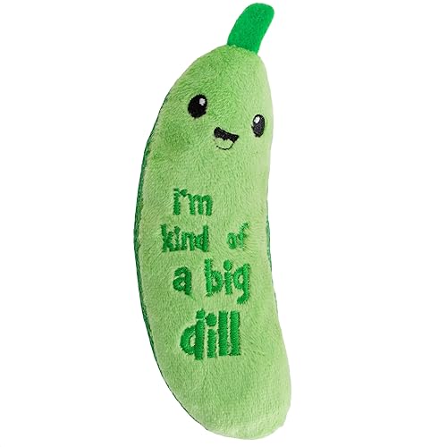 Catstages Crunchy Pickle Kicker Cat Toy – Plush Crinkle Toy with Catnip and Dental Mesh, 6.5" - Crunchy Pickle Kicker