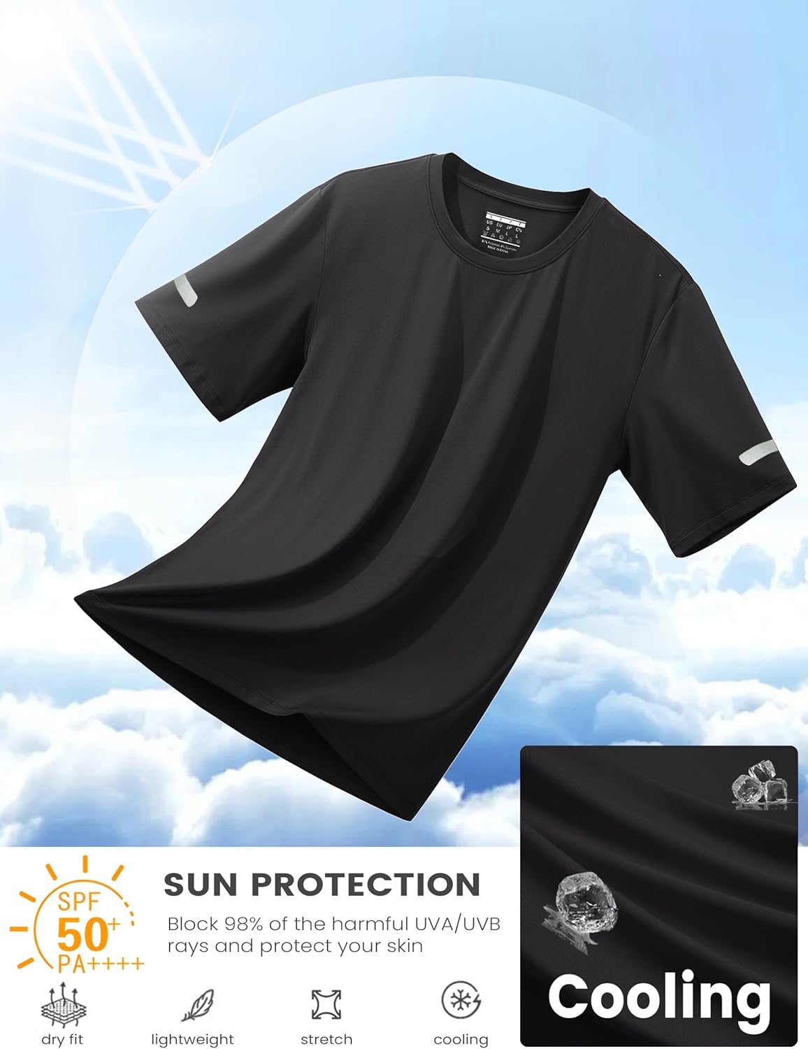 MAGCOMSEN Mens Workout Shirts Dry Fit Sun Protection Athletic Short Sleeve Shirt UPF 50+ Gym Running Swim Rash Guard Top - Image 3