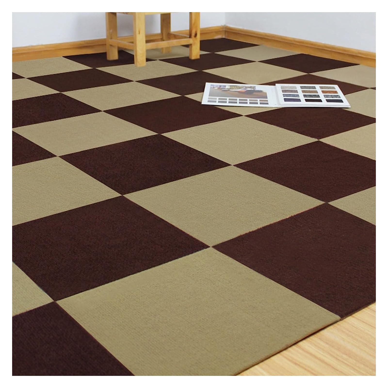 Cxvhsertwr F Carpet Squares, Carpet Tiles Anti Slip Peel And Stick Loor Tile 12 * 12In(,10Pcs)