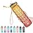 Hyeta 32 oz Water Bottles with Times to Drink and Straw, Motivational Water Bottle with Time Marker, Leakproof, Drinking Sports Water Bottle for Fitness, Gym and Outdoor