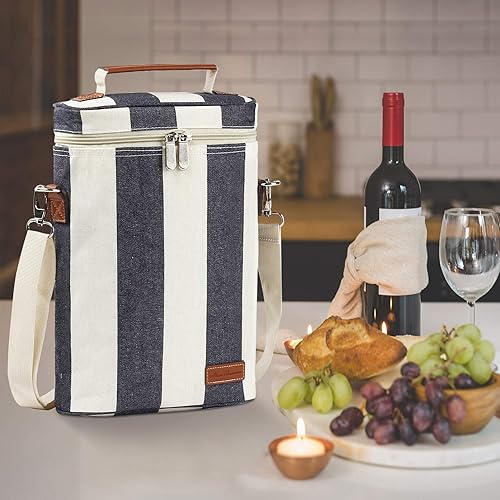 Miniatura 89 de ZORMY Bolsa de vino aislada para una sola botella, 1 botella de vino bolsa acolchada enfriador de vino perfecto para amantes del vino o regalo