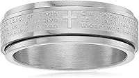 Vista 4 de Yaxa Essentials Steeltime - Anillo giratorio chapado en oro de 18 quilates para hombre, con oración Our Father (anteriormente Yaxa Collection)