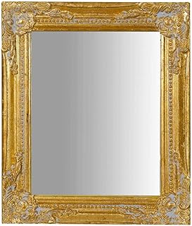 Comprar Biscottini Espejo de pared dorado 32 x 27 cm - Espejo entrada oro antiguo - Espejo dormitorio y salón - Espejo dormitorio - Espejo baño - Espejo maquillaje