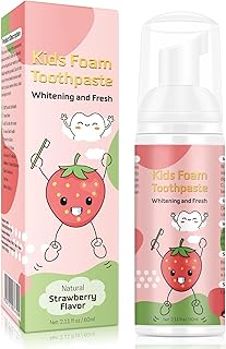 Foam Toothpaste Kids, Toddler Toothpaste with Low Fluoride, Foaming Toothpaste and Mouthwash for Dental Care, Kids Foam Toothpaste for U-Shape Electric Toothbrush for Children 3 up