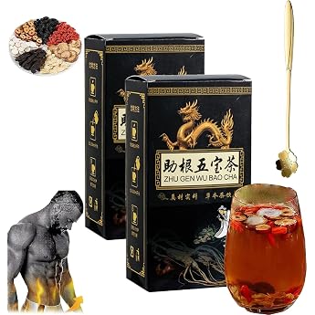 Kidney Tea Formula Ginseng Kidney Tea for Kidney Cleansing Five Flavour Goji Berry Tea Zhu Gen Wu Bao Cha Ginseng Five Treasure Tea Gin-seng Goji Mulberry Herbal Berry Tea 2 Pieces