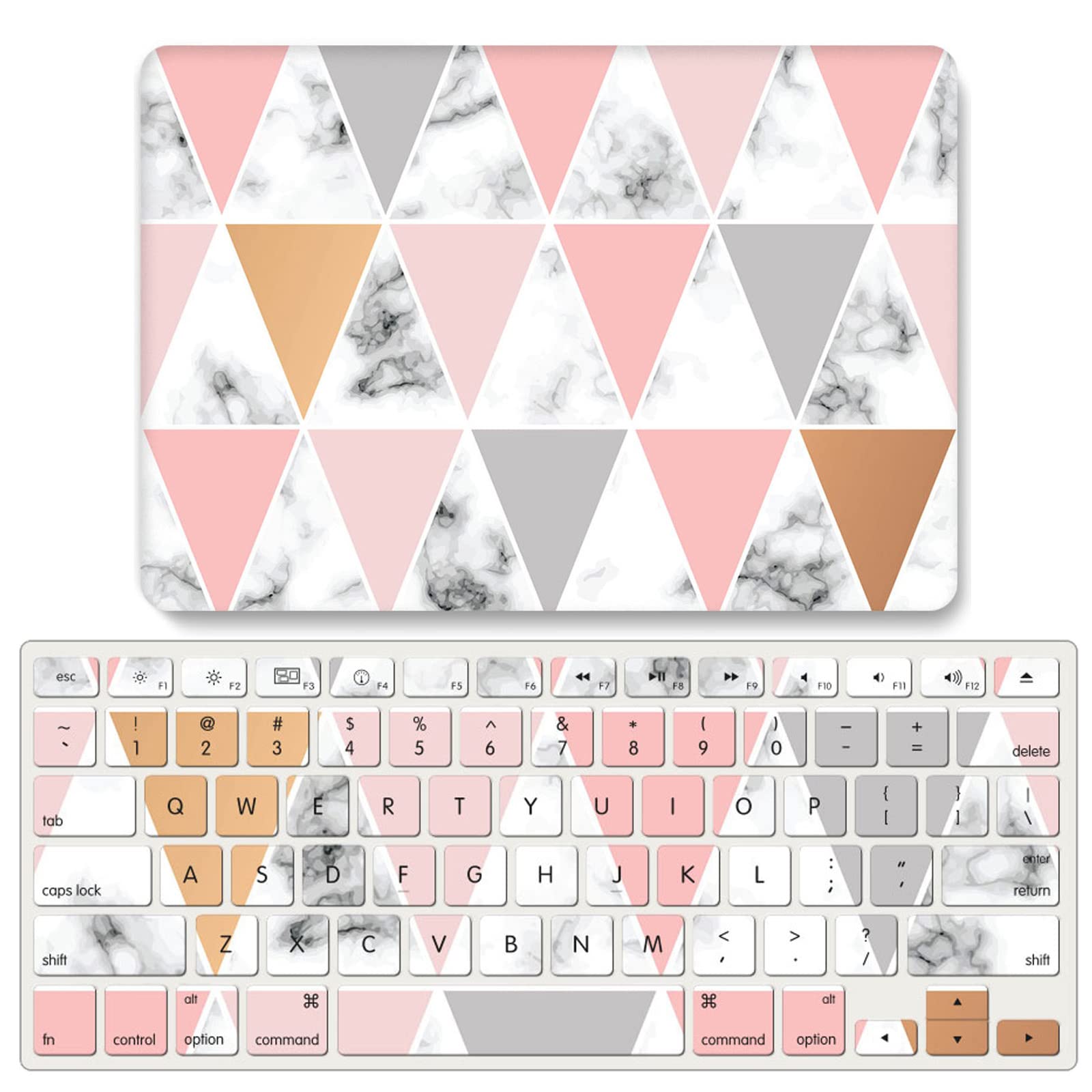 Funda MacBook Air 13 pulgadas M3 A3113 carcasa rígida efecto mármol con protector teclado M2 6