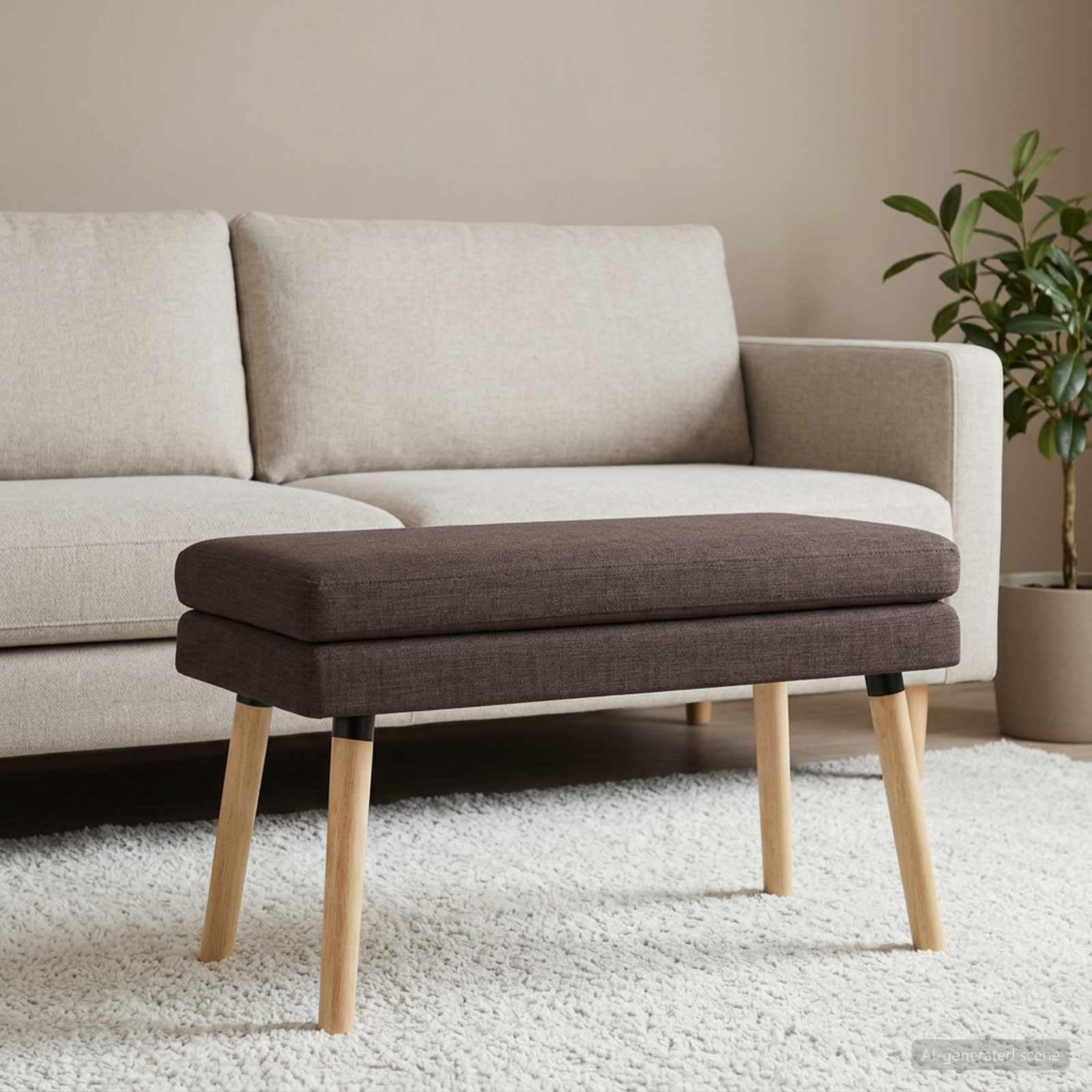 vidaXL Doppellagige Bank Dunkelbraun 80 x 40 x 47 cm Stoff