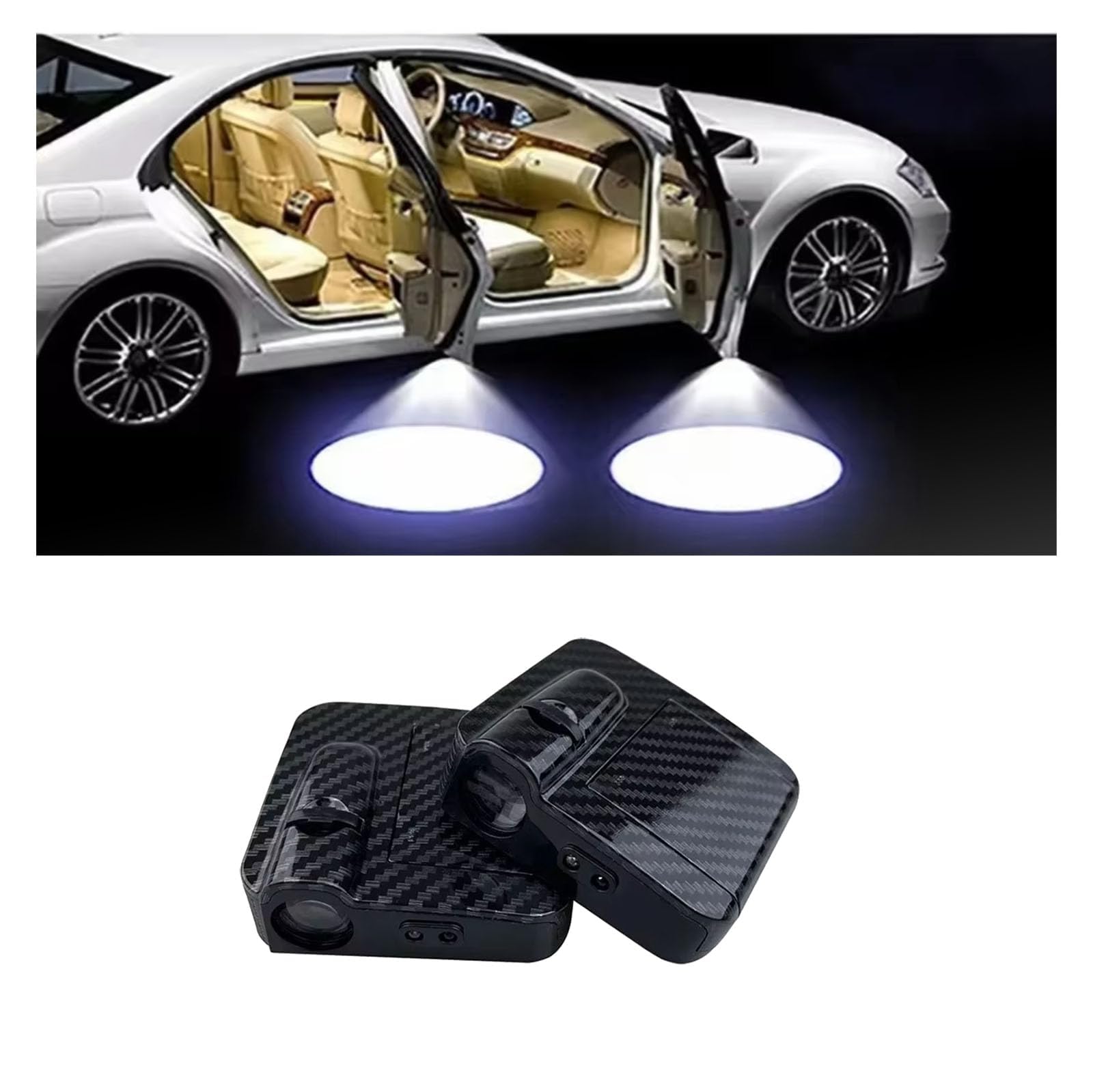 WSDUILA 2 Pcs Car Welcome Light for Hyundai Santa FE/Santa-FE Hybrid/Santa-FE PHEV Hybrid 2018-2025, Wireless Car Door Projector Light Courtesy Welcome