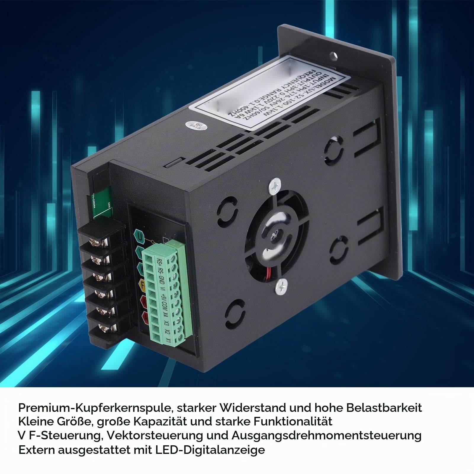 1, 1 KW VFD Frequenzumrichter mit Variabler Frequenz, 0, 1–400 Hz Mini Motor Frequenzumrichter, 1 PH 176–264 V auf 3 PH 0–220 V, 1, 1 KW 6 A, Drehzahlregler für Elektromotoren