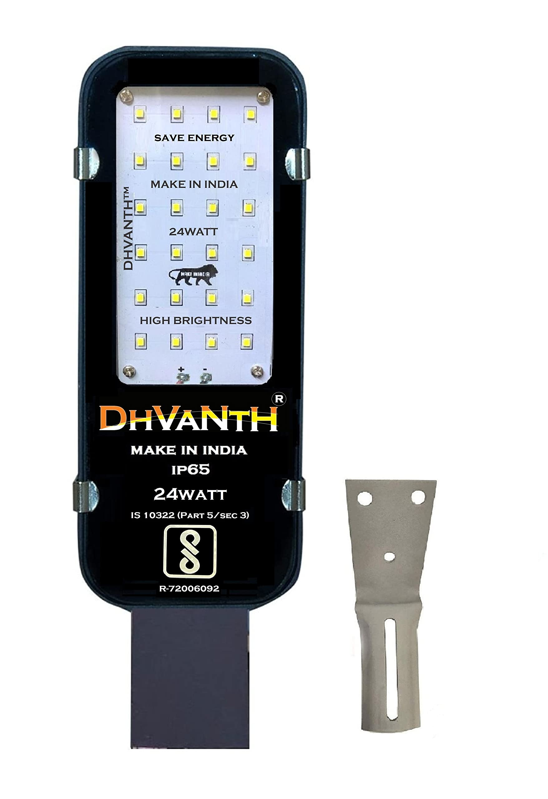 DHVANTH LED 24Watt Outdoor Waterproof Street Light with Osram LED, Aluminum Body, IP 65 Driver for Outdoor use. 24W_Pack-1