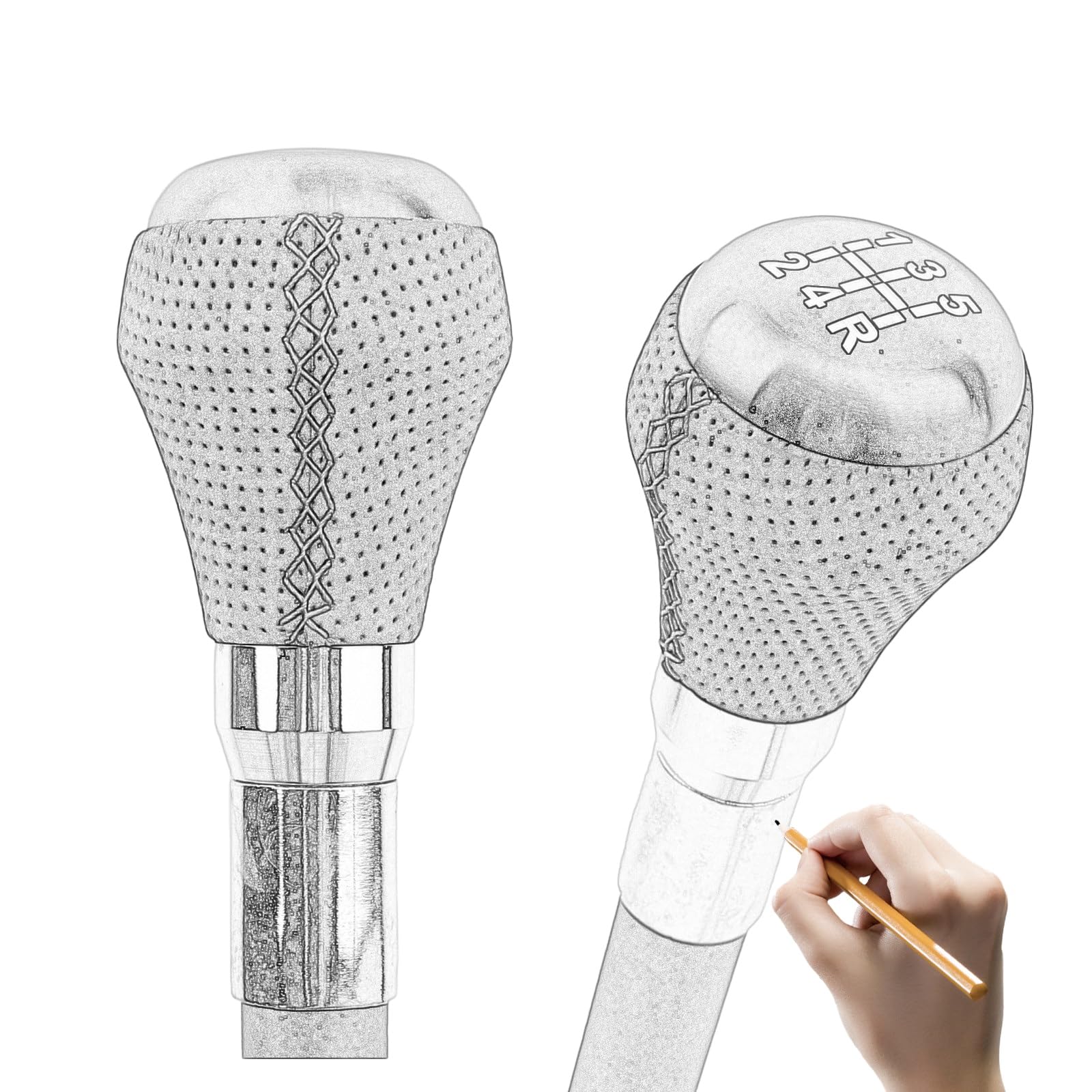 Elegante Bastone da Passeggio in Acciaio con Impugnatura Decorativa Rivestita in Pelle, Bastone Leggero per Uomo e Donna, Punta Antiscivolo, Supporto per la Mobilità Quotidiana