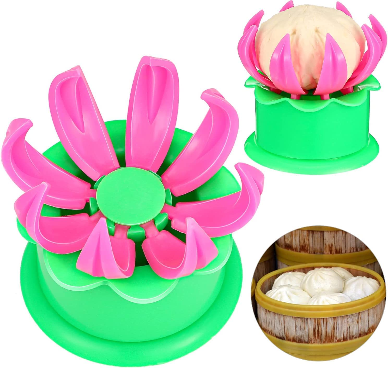 Aum Fast Momos Dumpling Maker Mould Shape Plastic Dough Press Home Momo Maker Machine - 8.00 X 10.00 X 8.00 Cm, Multicolor