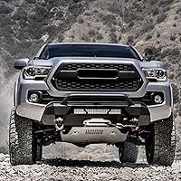 Vista 2 de Parachoques delantero resistente compatible con Toyota Tacoma 2016 2017 2018 2019 2020 2021 2022 2023. Parachoques delantero con espacio