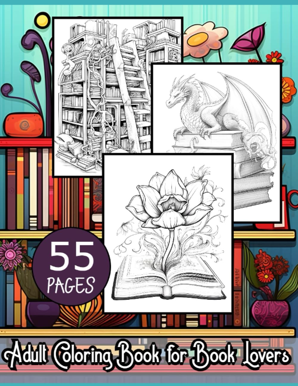 Adult Coloring Book for Book Lovers