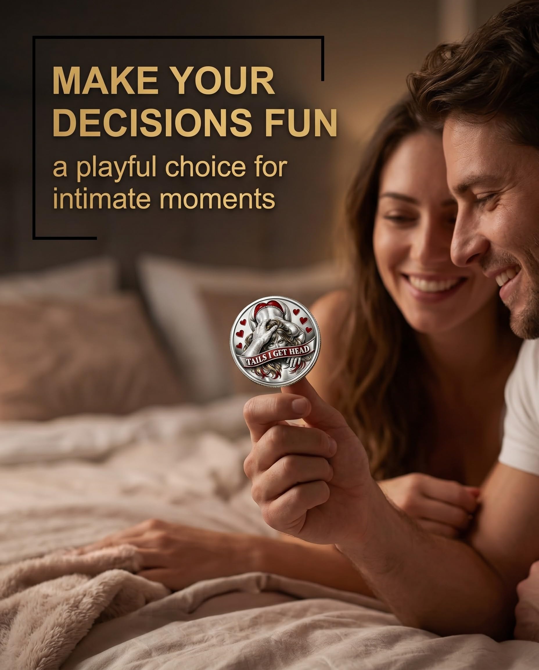 Moneda de Desafío para Parejas 1 Unidad Moneda Conmemorativa con Relieve 3D Regalo Divertido para Parejas Decisión Romántica Momentos Lúdicos San Valentín Aniversario
