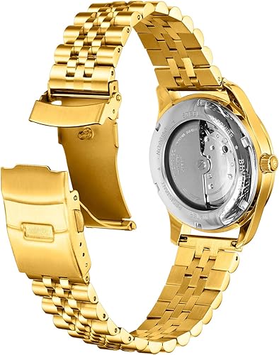 Miniatura 2 de BINLUN - Correa de reloj de acero inoxidable de repuesto con cierre de doble cierre para hombres y mujeres, 18 mm, 20 mm, 22 mm, 24 mm, 26 mm, en