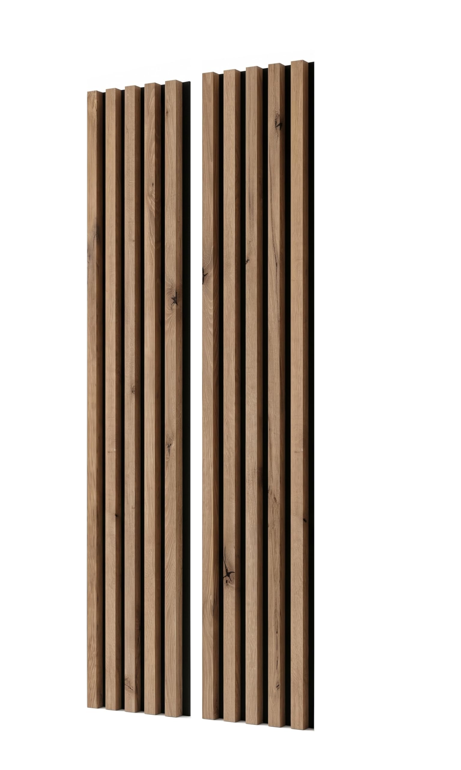 Akustikpaneele auf Schwarzplatte 2 Stücke x (26,5x240 cm) Wandpaneele Farbe: Eiche Artisan MDF Wandverkleidung Innen Moderne Lamellenwand Deko Wand