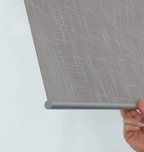 Miniatura 3 de Persianas enrollables de tela texturizada 100% opacas sin cordones de alta calidad para ventanas, persiana desplegable impermeable para el hogar,