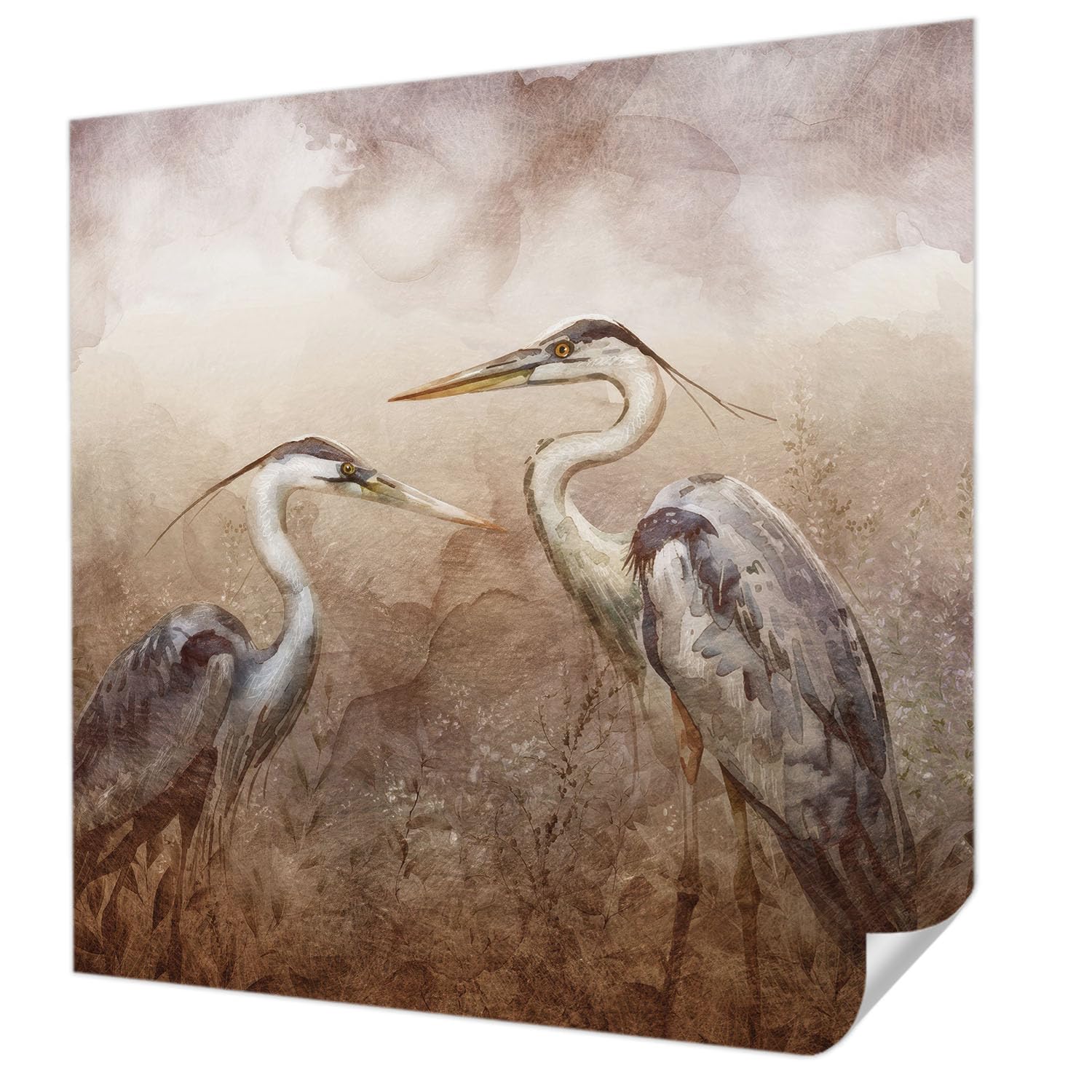 Papier peint panoramique 250x250 cm Tulup | Décoration oiseaux élégants pour salon