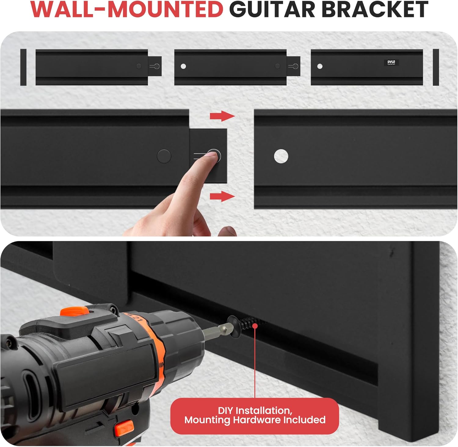 Keeper Bundle-5 Adjustable String Swing Hangers Wall Mount Bracket Holders for Acoustic and Electric Guitars