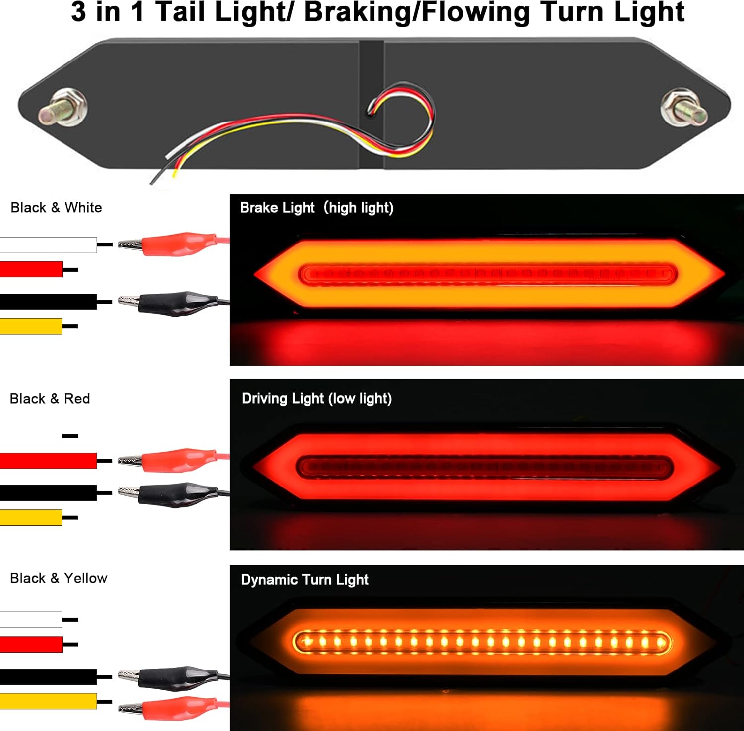 Led Trailer Lights 100 LED Trailer Tail Lights Stop Turn Tail Lights Assembly IP67 Waterproof for Trailer Truck Pickup SUV Wrangler Golf Cart Offroad Truck RV UTV ATV, 2 Pack
