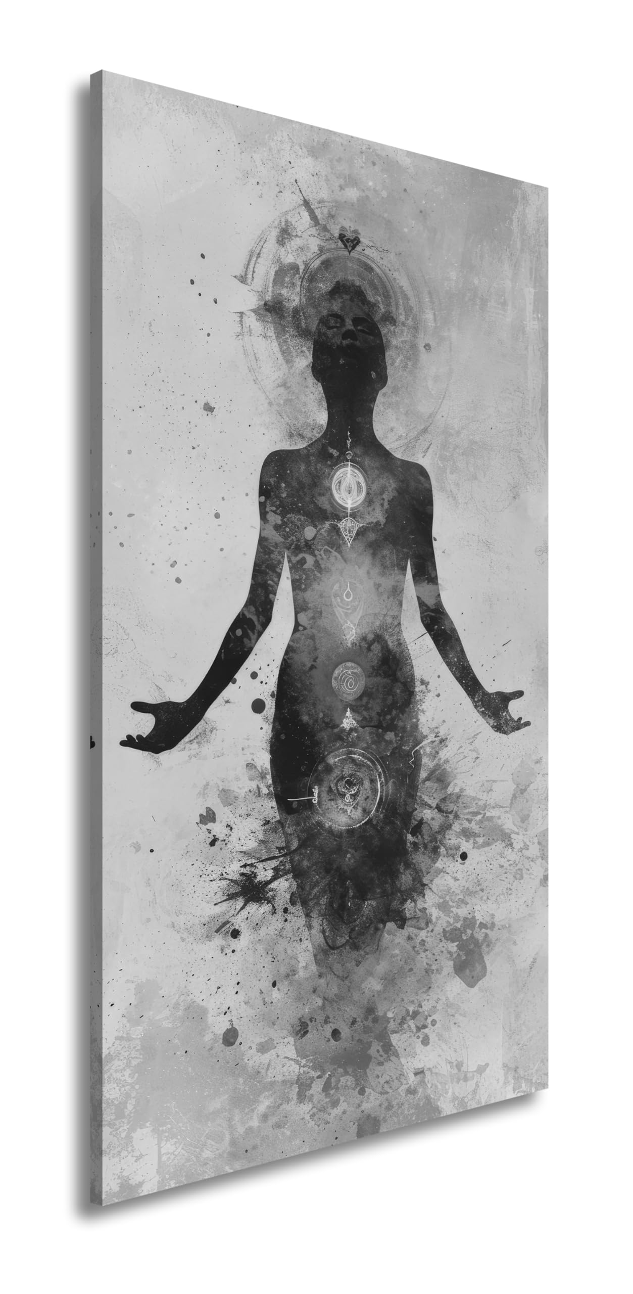 Leinwandbild Energie im Fluss – das Licht entfaltet sich im Inneren. Panorama 120x60cm Effekt: Schwarz&Weiß XXL Kunstdruck Bild auf Keilrahmen/Wandbild/Wohnzimmer Dekoration
